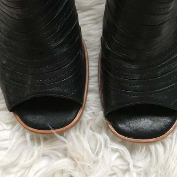 Paul Green Cayanne Peep Toe Black Sandal Booties - Picture 7 of 9